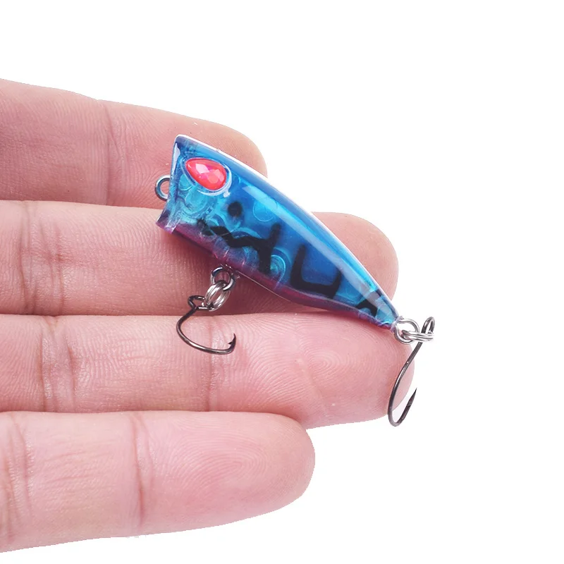 1Pcs Popper Fishing Lure 4cm 3.5g Mini Top Water Artificial Small Hard Bait Sharp Hook Crankbait Wobbler Tackle Trout Freshwater