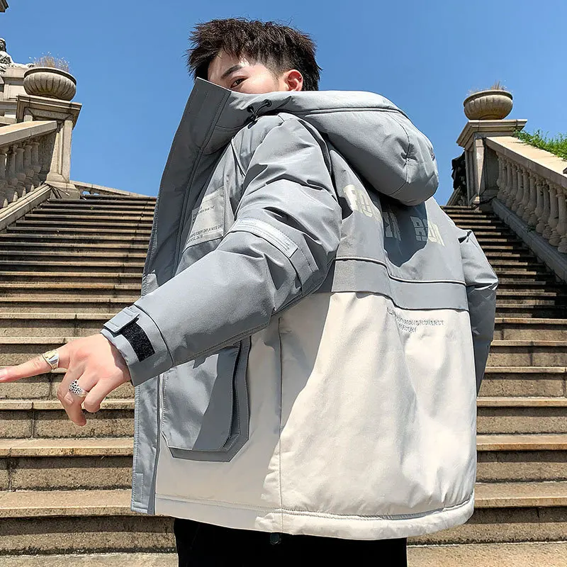 Plus Size Casual Winter Hooded Workwear Cotton-padded Jacket 2021 New Korean Cotton-padded Jacket Boys All-match Casual Jacket