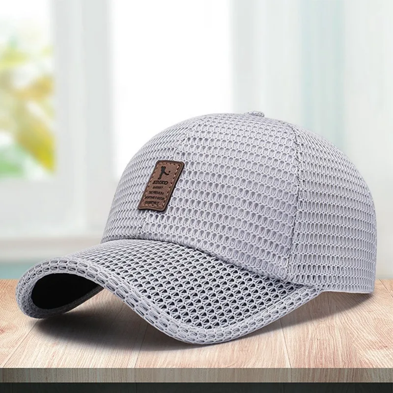 

New Men Women Summer Baseball Cap Unisex Breathable Sport Pure Color Snapback Hat Quick Drying Cap Golf Tennis Sun Hats