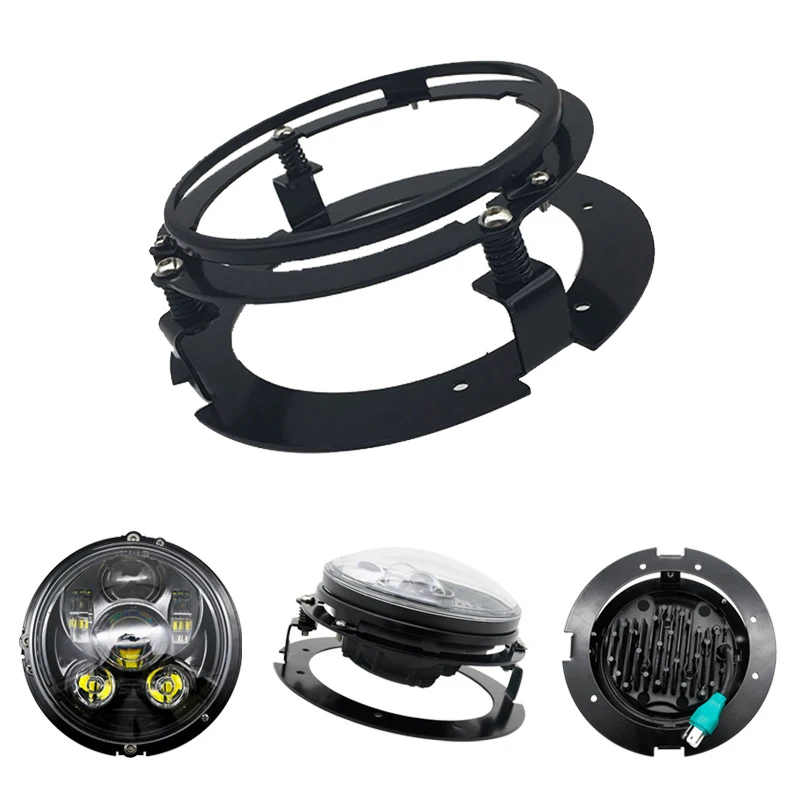 

5.75 Inch Black Car Motorcycles Headlight Round Mounting Bracket Suitable for Touring Softail Jeep Headlight Adapter