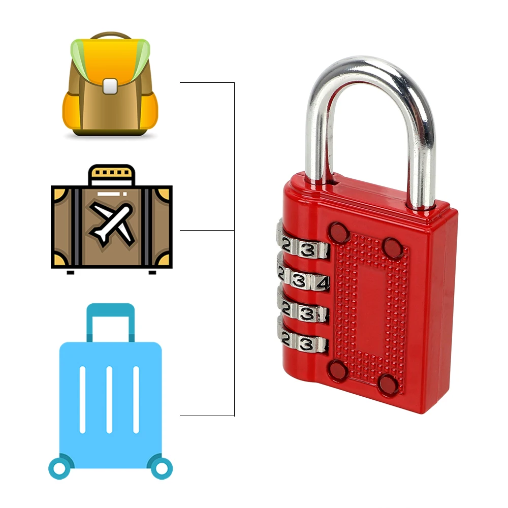 

4 Dial Digit Combination Password Lock Padlock Weatherproof Zinc Alloy Code Padlock Weatherproof Security Padlock Code Lock