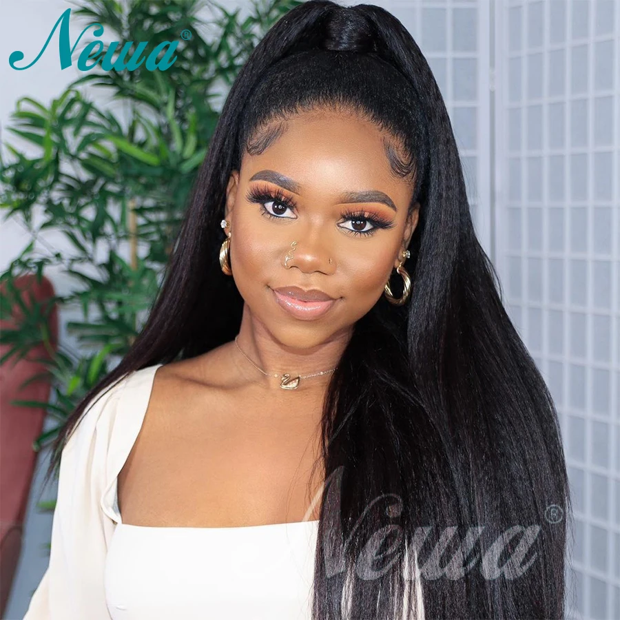 Newa яки прямые Синтетические волосы на кружеве человеческих волос парики с