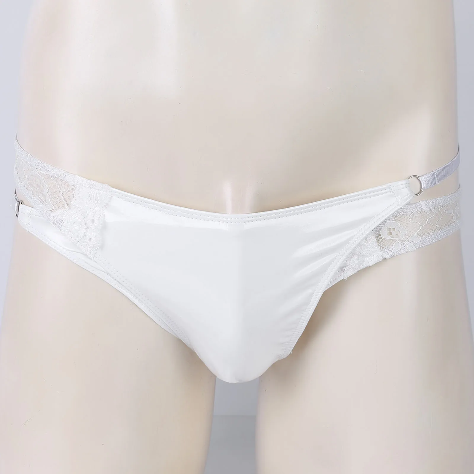 

Mens Sissy Panties Sexy Wet Look Patent Leather Lingerie Men Open Butt Briefs Underwear Underpants Breathable Gay Men Underwear