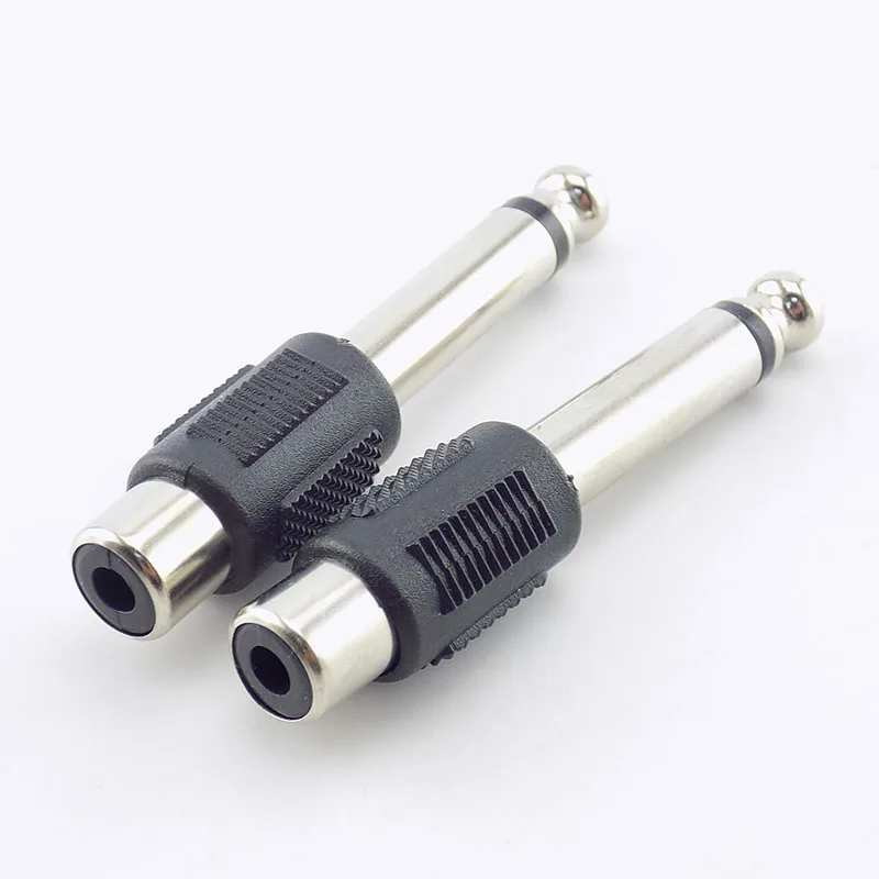 4pcs RCA/AV Female Jack to 6.35mm Male Plug RCA Audio Adapters Connectors Plugs for DIY FM Microphone W17 | Электроника