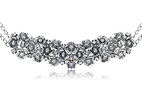 silver tone garden of flowers crystal rhinestone fashion link bracelet for women gifts