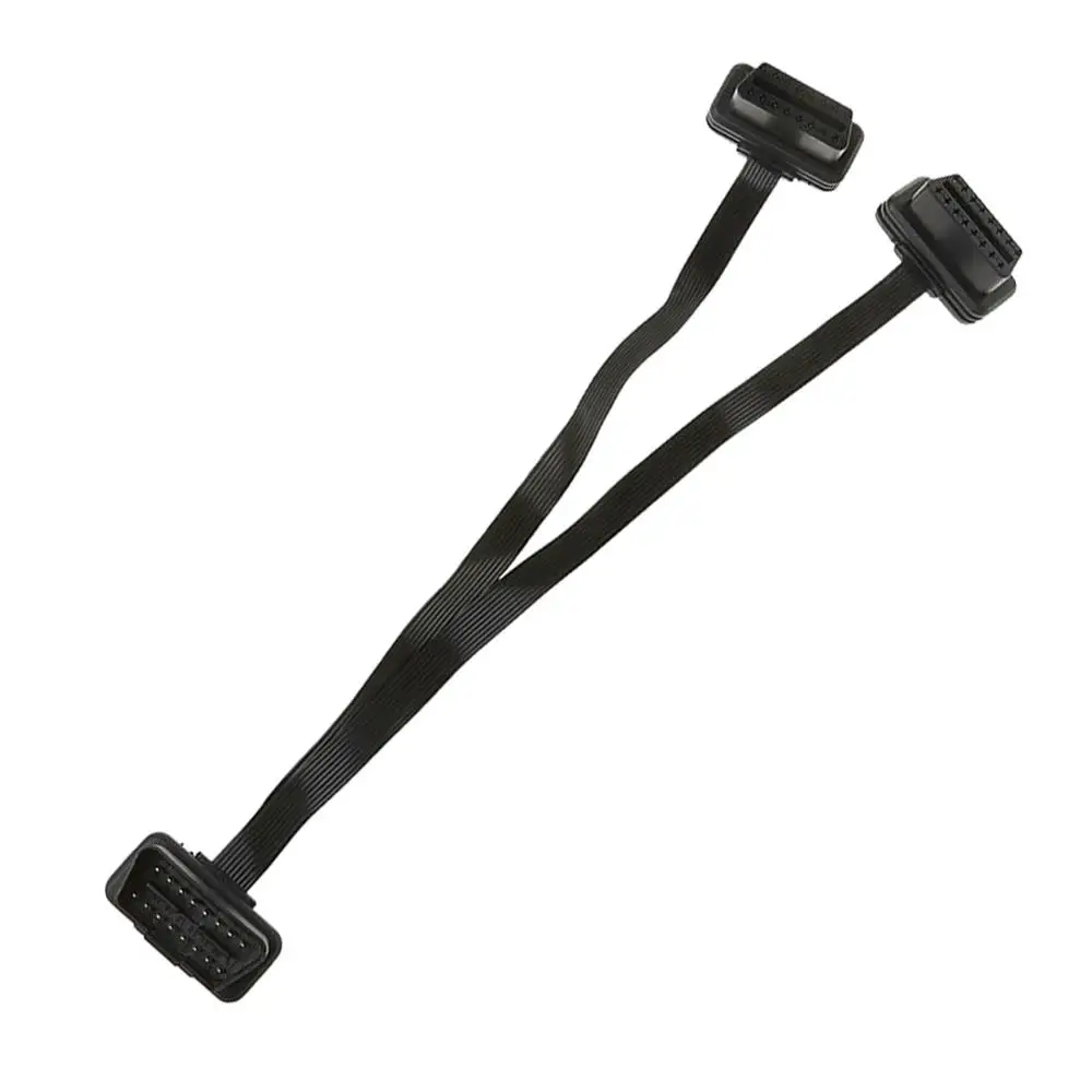Новый 30 см 16 Pin OBD2 штекер двойной женский сплиттер плоский тонкий Y разъем