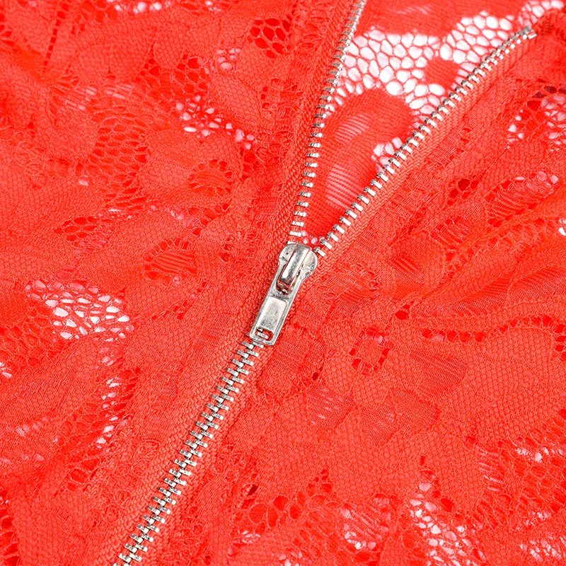 

2020 See through Lace deep V lace sexy bodysuit women zipper patchwork mesh transparent female jumpsuit slim body catsuit HB192