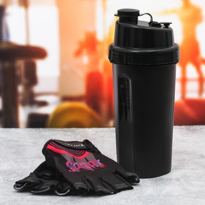 Набор для тренировок Спорт: шейкер 600 мл перчатки 10 × 15 см|Бутылки воды| |