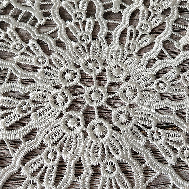 Горячая белая кружевная круглая вышивка коврик для стола Рождественская