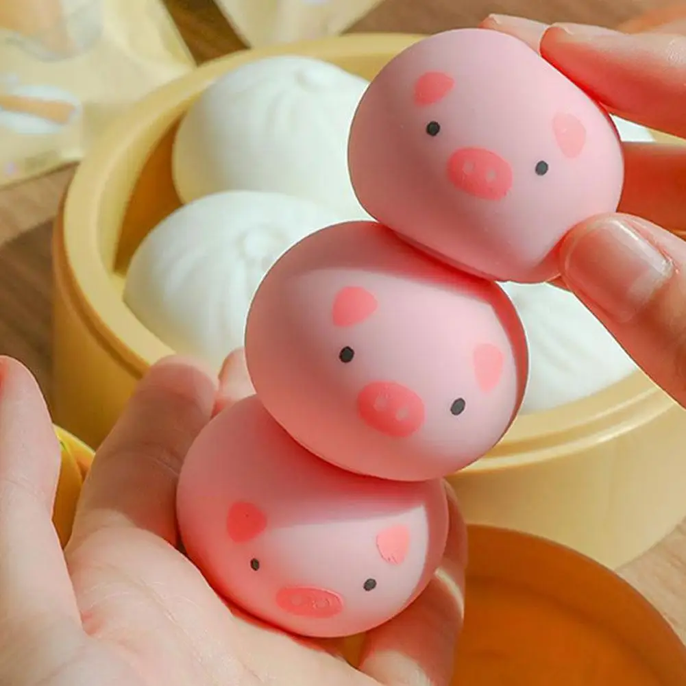 

Stress Relief Toy Simulation Cute Pig Pattern Bun Squeezing Slow Anxiety Bounce Relieve Kids Toy Decompression Toy For Adul W3O9