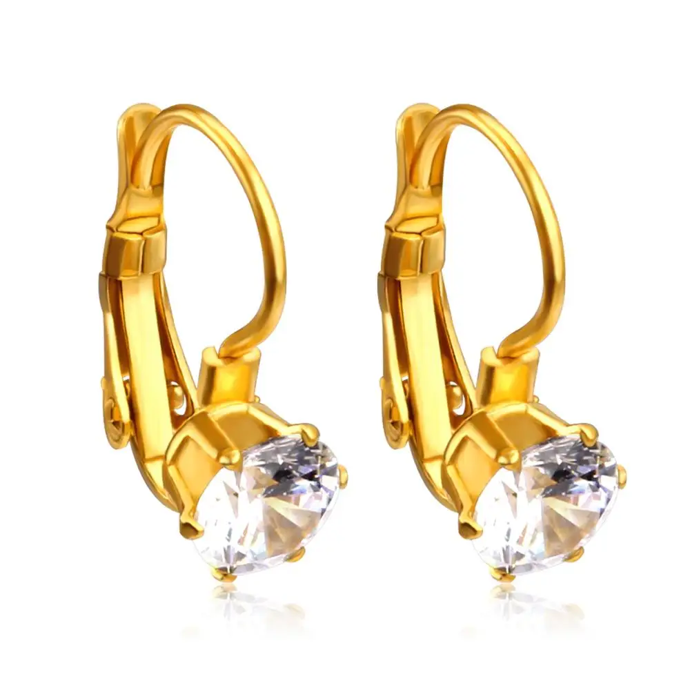 Роскошные золотые серьги с кристаллами CZ для женщин модные ювелирные изделия