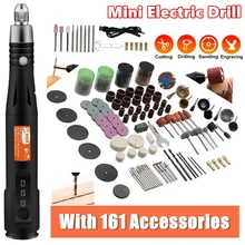 USB Mini Drill Machine Electric Drill Grinder Engraving Pen Polishing Machine With 105pc/161Pcs Rotary Tools Accessories DIY Set