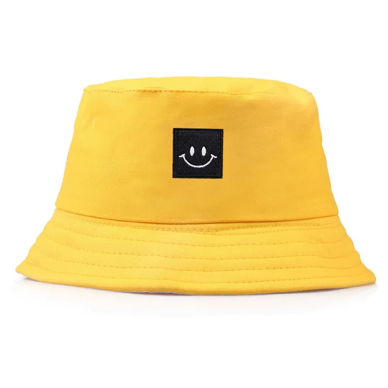 

Fashion Women Bucket Hat New Candy Colors Smile Face Sun Hat Outdoor Sports Travel Beach Caps Fishermen Hats Hip Hop Female Cap