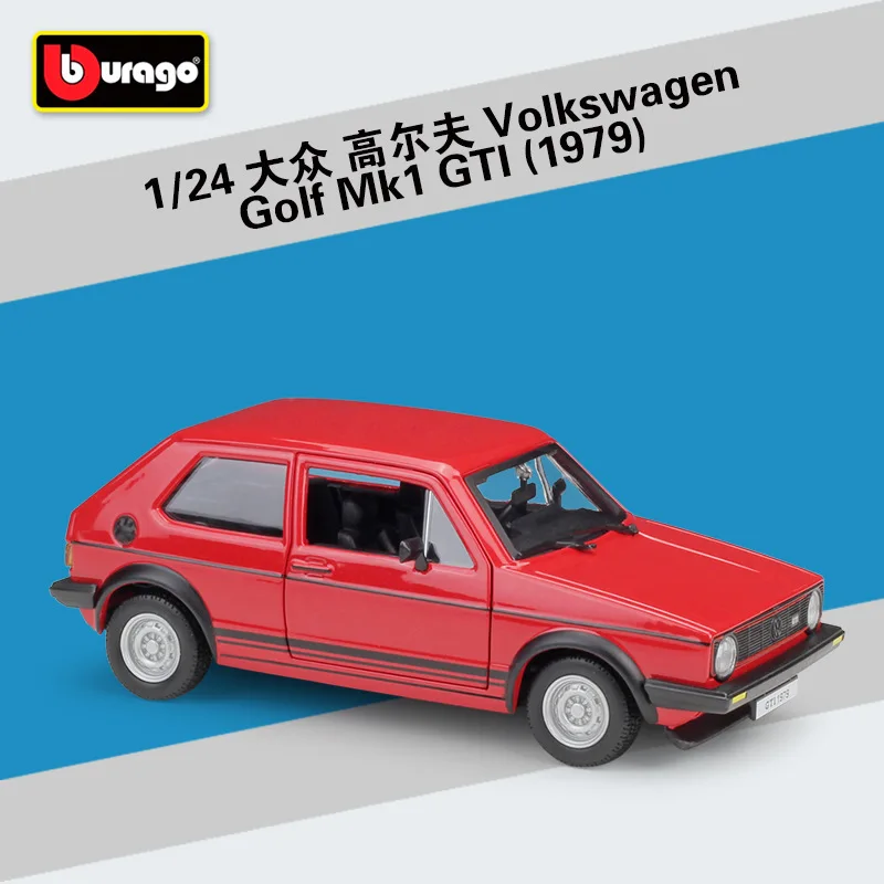 Модель автомобиля Bburago 1:24 rad Volkswagen Golf 1979 Mk1 GTI из сплава|Наземный транспорт| |
