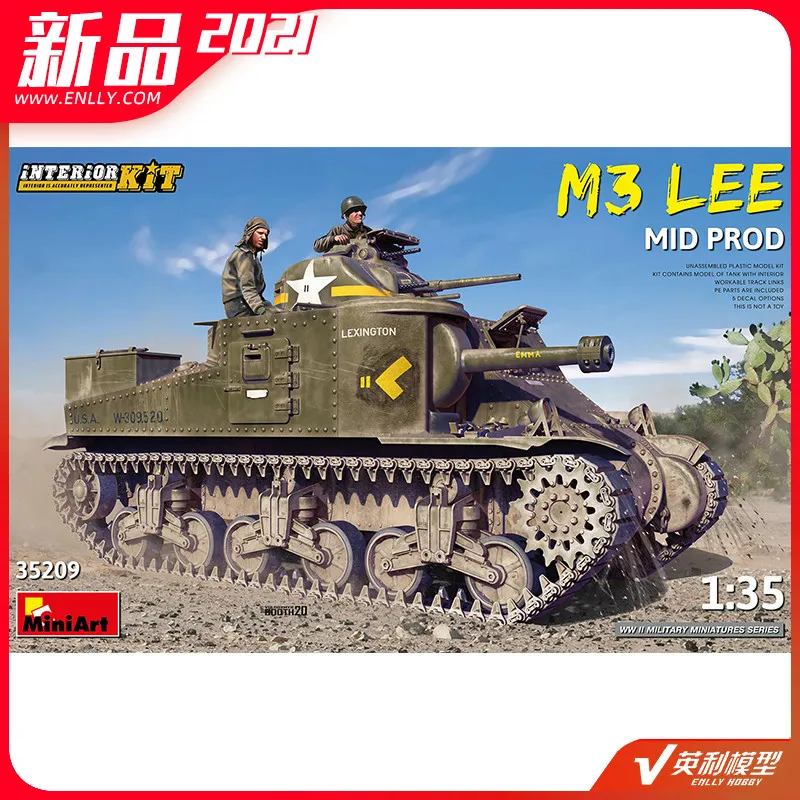 

1/35 Assembled Tank Model American M3 Lee Light Tank Mid-range Full Internal Structure 35209 Plastic Kit Building Model