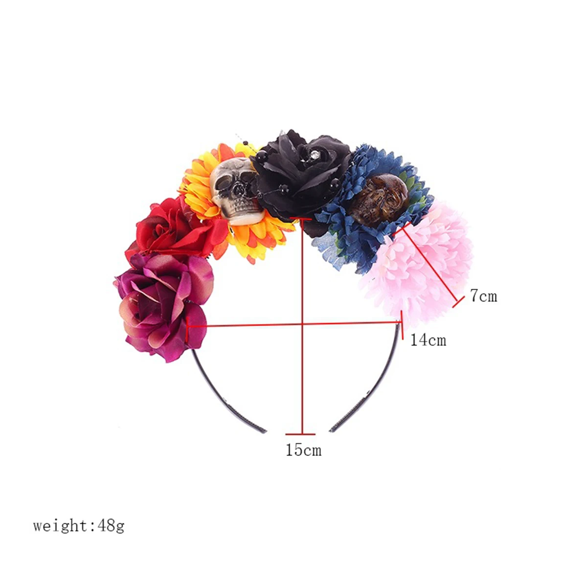 Повязка на голову женская кружевная с крупными цветами и сеткой |