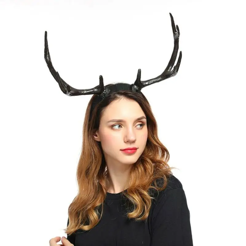 

Christmas Headband Gothic Halloween Deer Horn Xmas Antler Costume Hairband Props