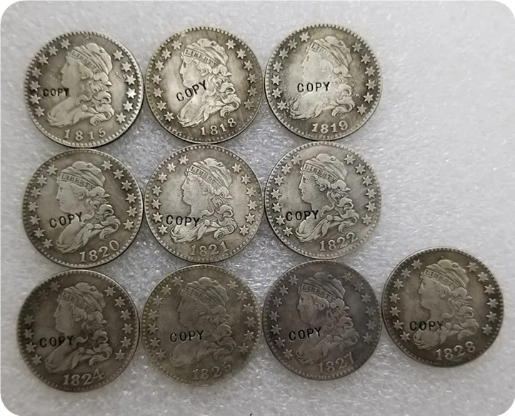 Американская Кепка 1815-1828 кепка с грудью 25 центов свободы четверть девизом копия