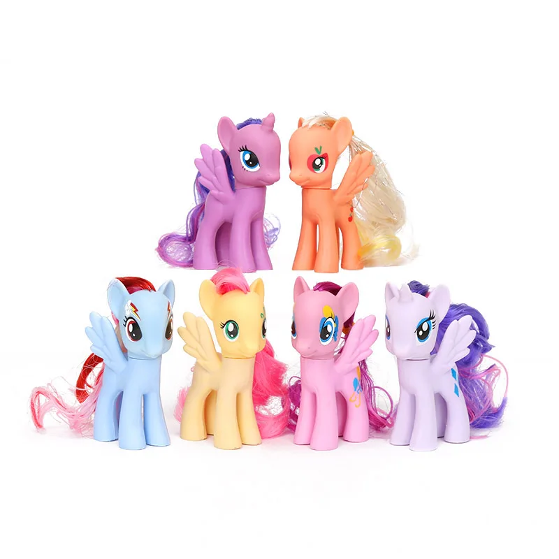 Упаковка из 6 шт. игрушки My Little Pony Комплект дружба-это чудо всех цветов радуги; платье с Сумеречной искоркой серии «редкость ПВХ фигурки Куклы