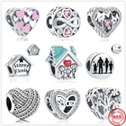 Шарм-браслет из серебра 925 пробы с подвеской семейное дерево