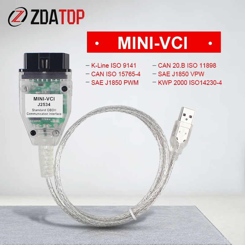 V13.00.022 мини VCI интерфейс для TOYOTA TIS Techstream MINI-VCI FT232 чип J2534 OBD2 Диагностический кабель