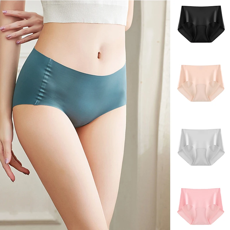 

Women Summer Panties Low Waist Seamless Slims Fit Breathable Soft Elastic Underwear A7