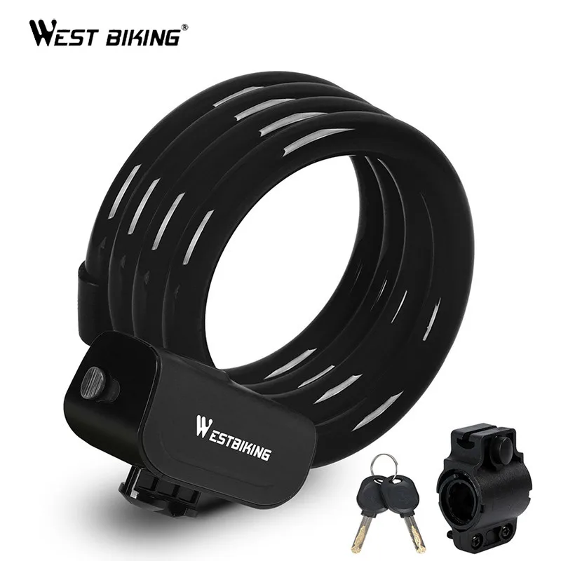 

WEST BIKING Bike Cable Lock Super Anti-theft Locks for Bicycle Electric Bike Motorcycle Gates Copper Core Durable Steel MTB Lock