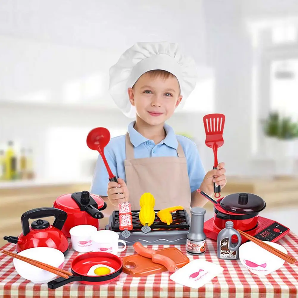 

New Children Kitchen Toys Simulation Kitchen Utensils Food Cookware Pot Pan Kids Pretend Play Kitchen Set Toys For Girls Doll