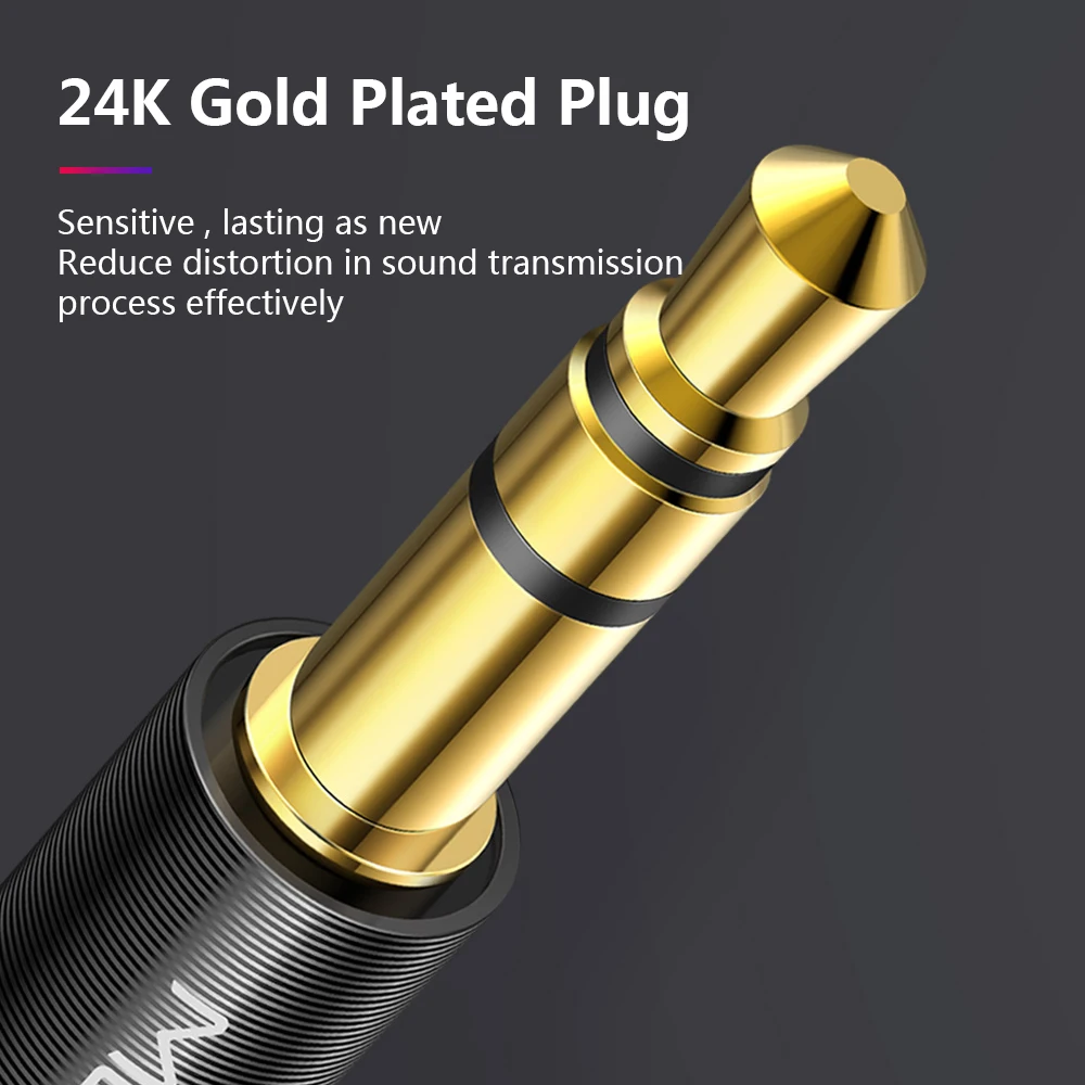 Mcdodo AUX кабель Jack 3.5мм к 3.5мм аудио Aux для Xiaomi Redmi 4x, OnePlus, автомобильных наушников и динамиков, проводная линия.