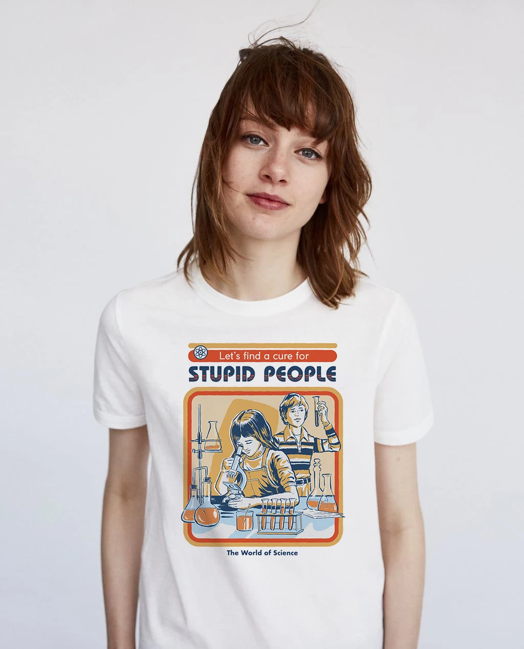 Summer Graphic Harajuk Tumblr T-Shirt Vintage Women Tops Funny Let's Find A Cure for Stupid People Letters Printed