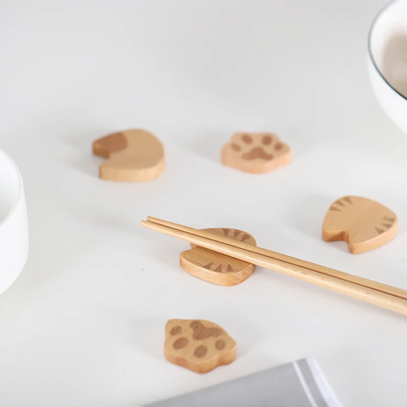 Musowood Бук деревянная кошка держатель для палочек отдых стенд Кухня инструменты Home