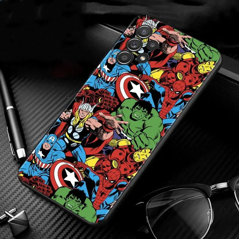 Cover For Samsung Galaxy A51 A71 A41 A31 A11 A01 A12 A21 A21s A52 A32 A02s A72 A22 A02 A42 F42 Shell Marvel Superhero Sticker