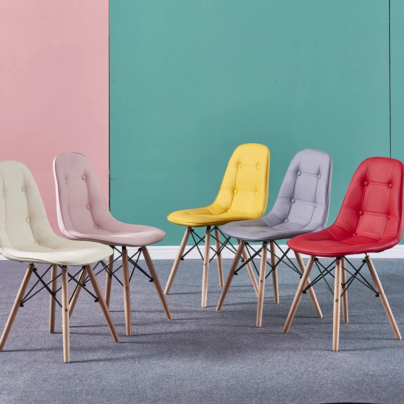 Современный акцент обеденные стулья с мягкие деревянные Эйфелева Базовая