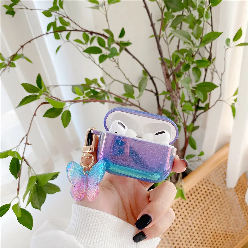 

Colorful Raindrop Butterfly Pendant Apple AirPods 1 2 Pro Case Cover iPhone Earbuds Accessories Airpod Case Air Pods Case