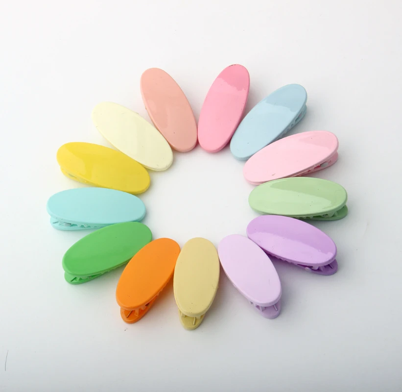 Детские заколки для волос яркие однотонные из экологичного пластика девочек