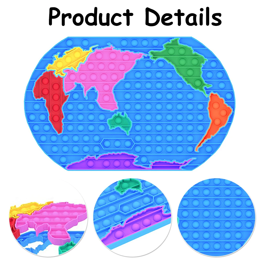 

Игрушка антистресс для детей, сшиваемая карта мира, силиконовая нажимная пузырьковая игрушка, сенсорная игрушка для детей, для аутизма, нуж...
