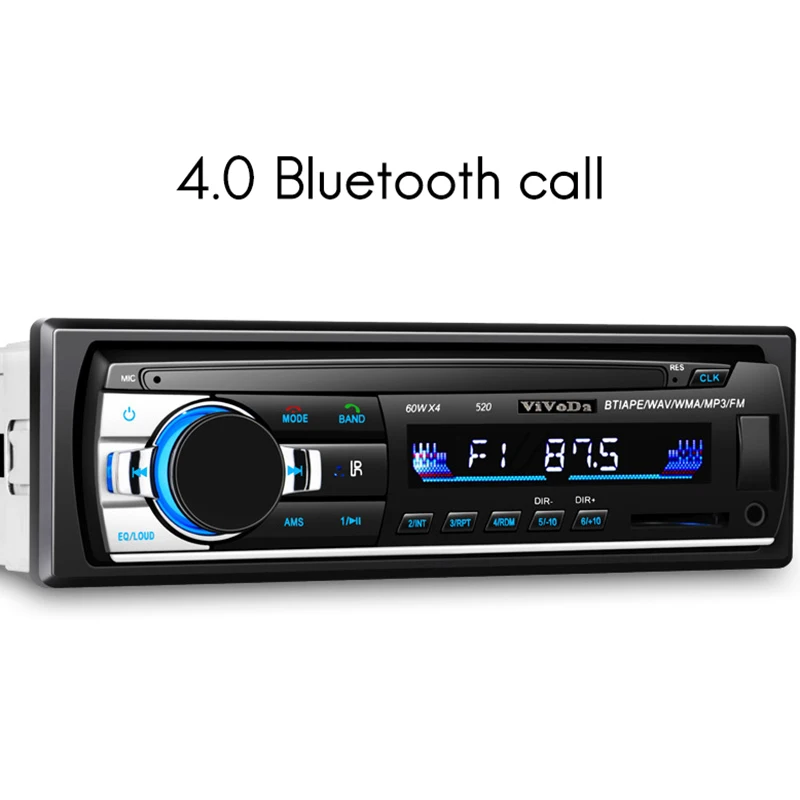 Автомагнитола с Bluetooth V2.0 12 В 1 Din FM Aux SD USB MP3 MMC WMA|MP3-плеер для авто| |