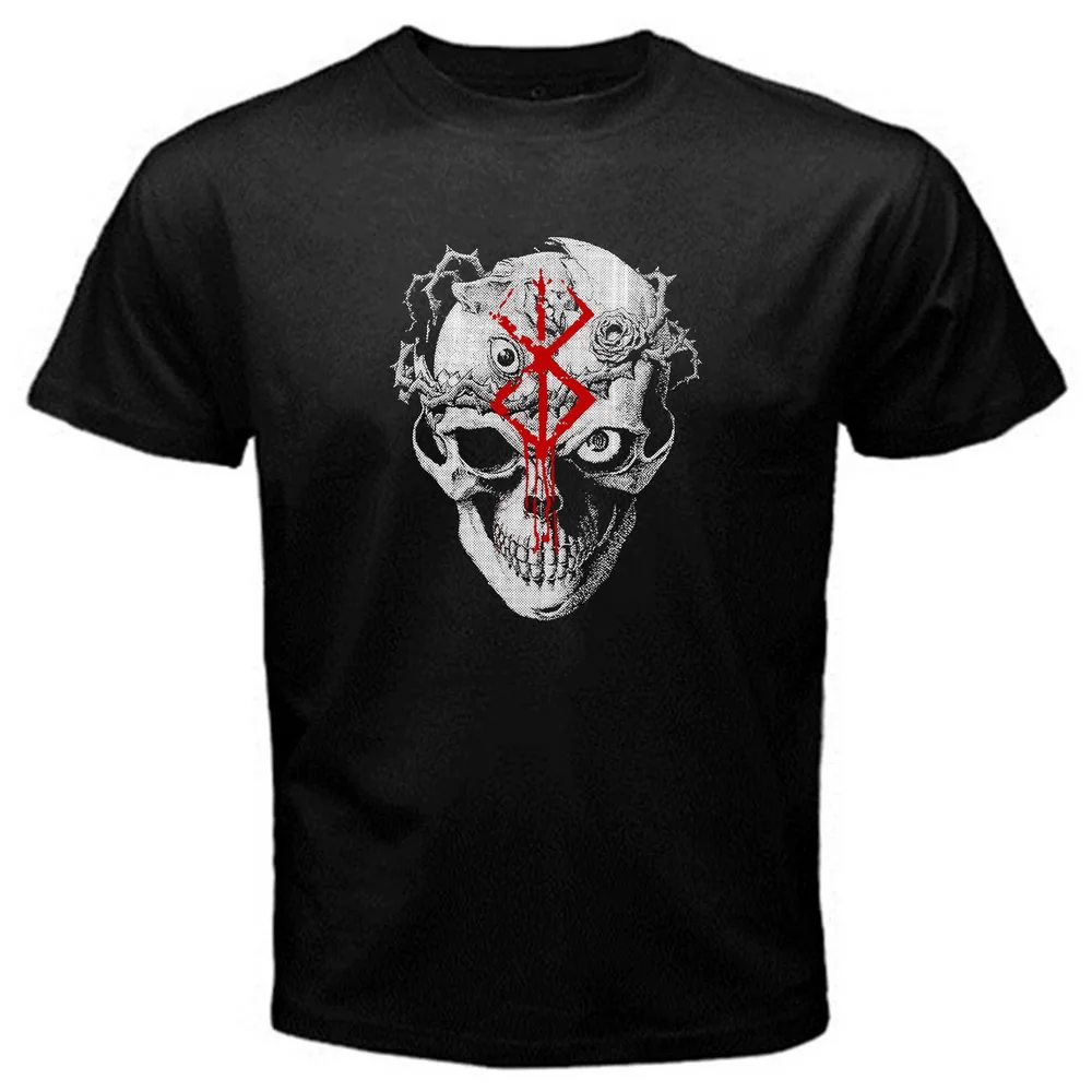 Berserk Skull аниме кишки манга Япония группа ястреба футболка Черная Базовая