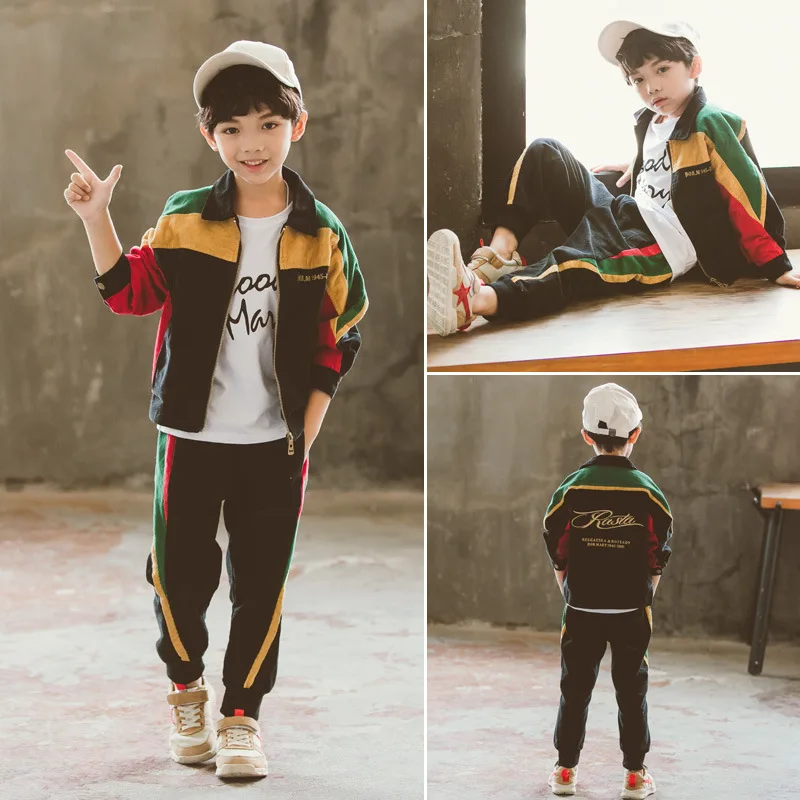 

Children's clothing, boys' suit, corduroy two-piece suit, spring and autumn foreign style children's suit, 2020 new autumn