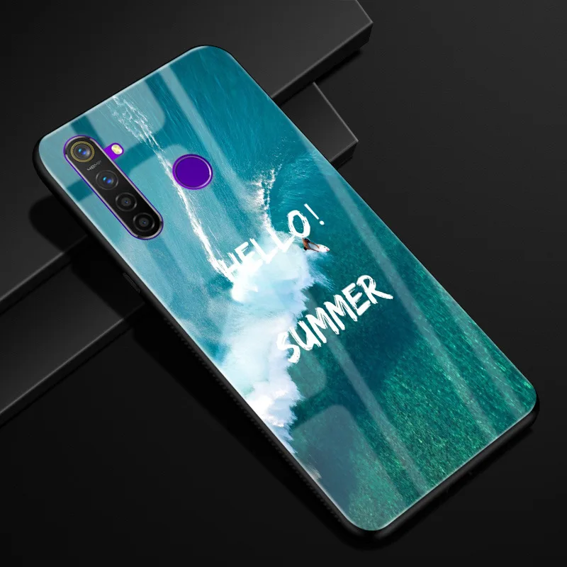 4 Для OPPO Realme 5 pro Чехол 6,3 ''стекло Жесткий чехол для OPPO Realme5 чехол для телефона силиконовый бампер Fundas Coque Realme 5pro - Цвет: 4
