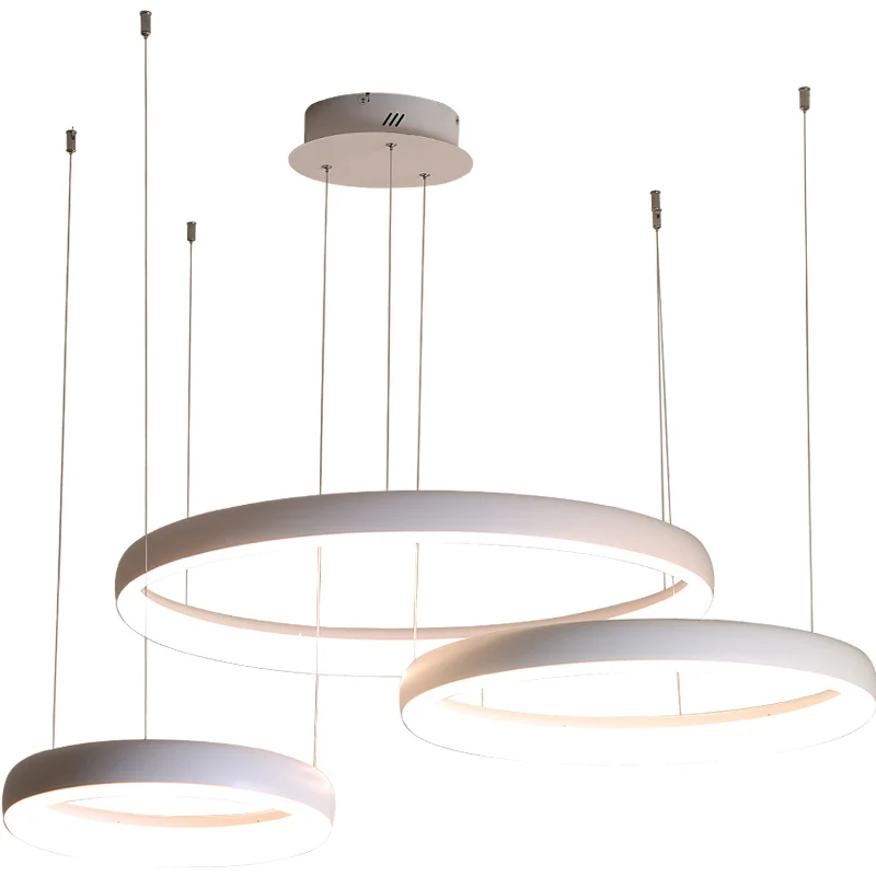 

NEO Gleam Circel Ring Modern led Chandelier For Living Room Dining Room Shop Bar White/Coffee Color Hanging Chandelier yrandol