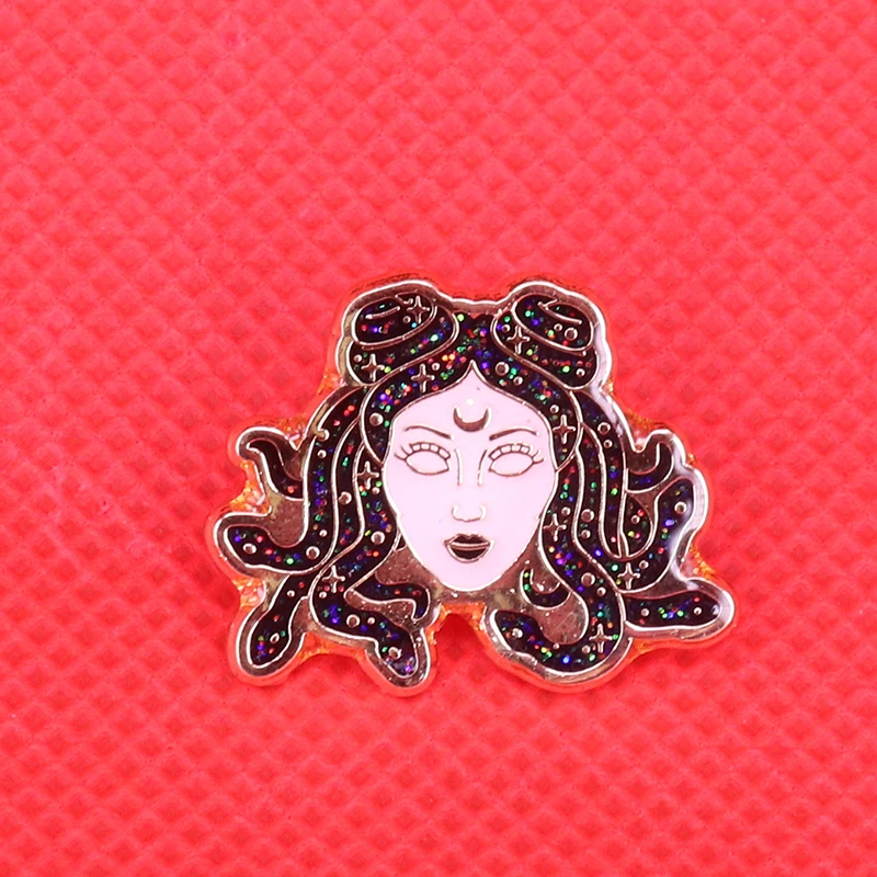 Галактика Medusa блестящая золотая заколка для лацкана космические эстетические