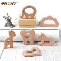 10pc wooden teether baby teething toys animal rodent beech bracelet pacifier pendant for newborn teething toys baby gifts