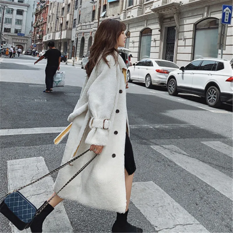 Модная уличная одежда с поясом зимняя куртка женская элегантная двубортная