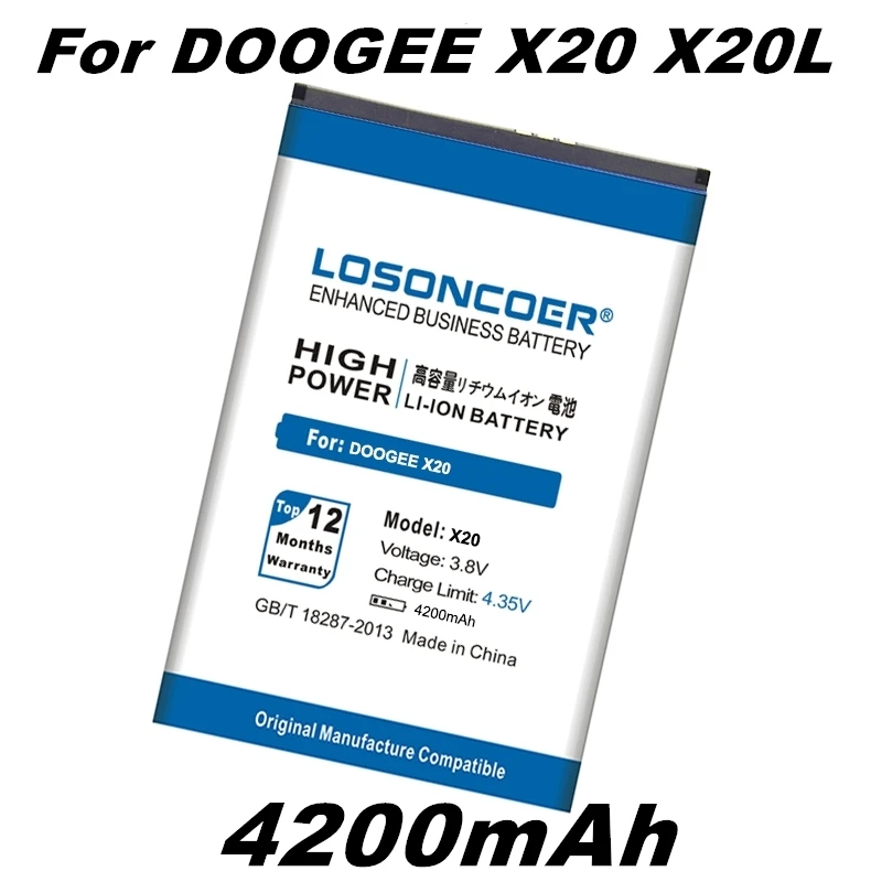 LOSONCOER 4200 мАч BAT17582580 Для DOOGEE X20 X20L хорошее качество батареи для