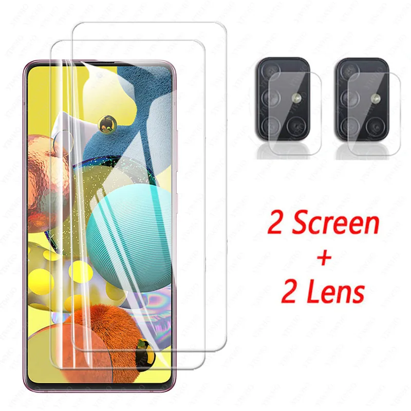 4 In 1 Camera Glass for Samsung Galaxy A51 5G Screen Protector Tempered Glass Samsun A71 A 71 51 A515F A715F Protective Film