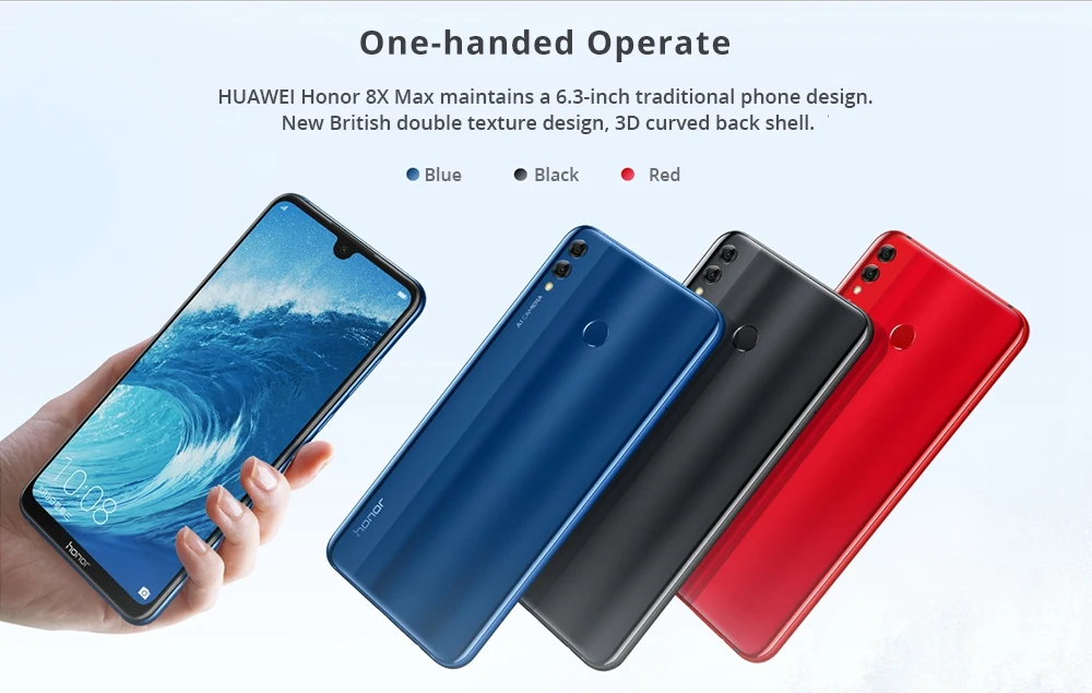 Honor 8X Max смартфон 7,12 дюймов FHD дисплей Snapdragon 636 Android 8,1 16 МП Двойная камера 6 ГБ 128 ГБ отпечаток пальца OTG телефон