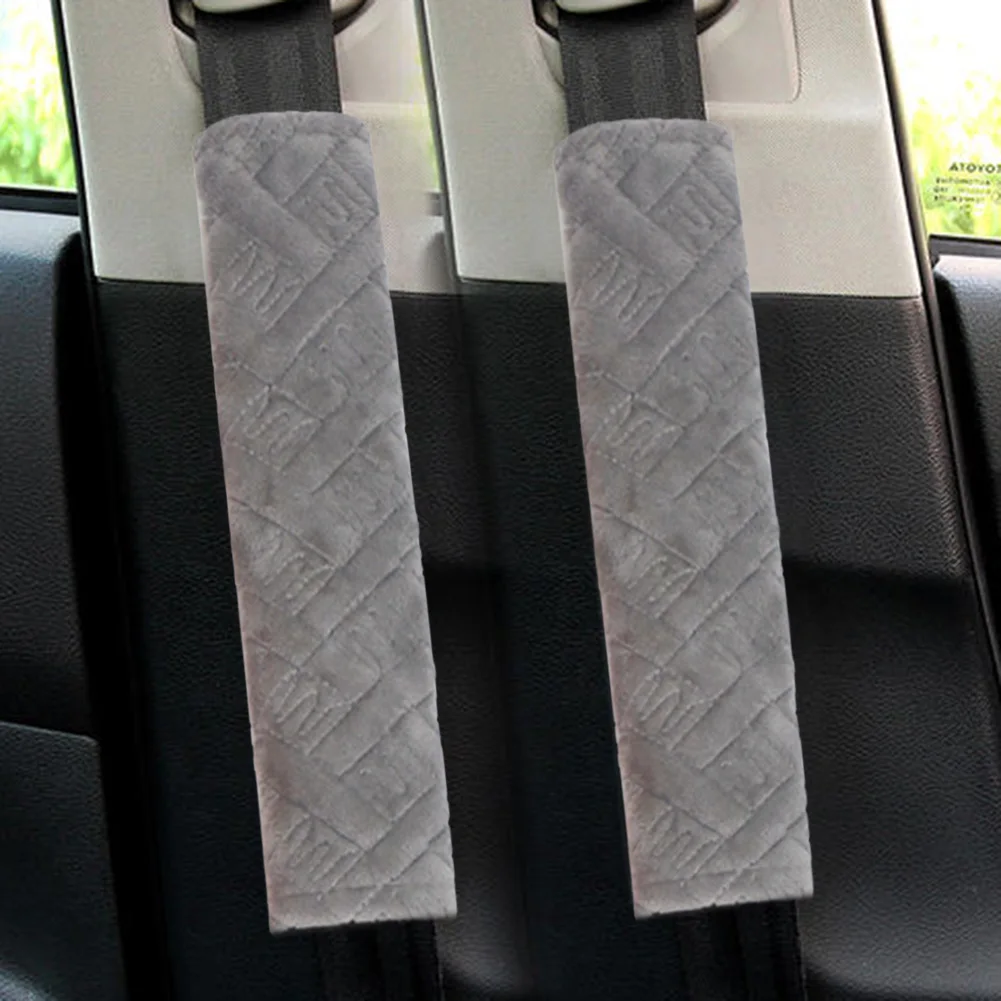 

Adults Kids Car Interior Accessories 2x Auto Seat Belt Cover Non Slip Fluffy Seatbelt Shoulder Cushion Car Accessory