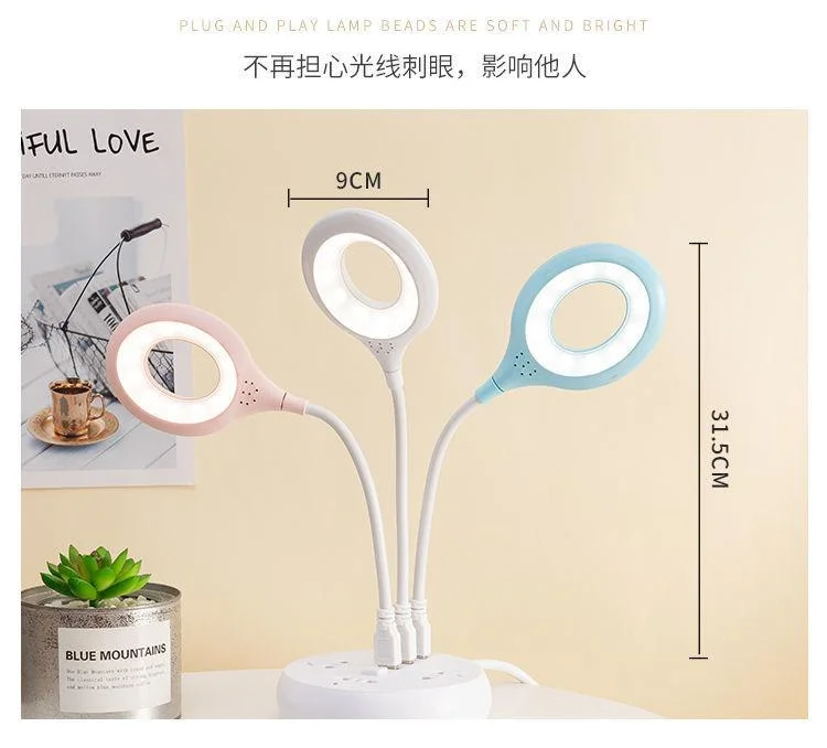 

Usb Desk Lamp Rechargeable Flexo Ring Lamp Bedroom Study Reading Book Night Lights Eye Protection Desk Laptop Lighting Tool
