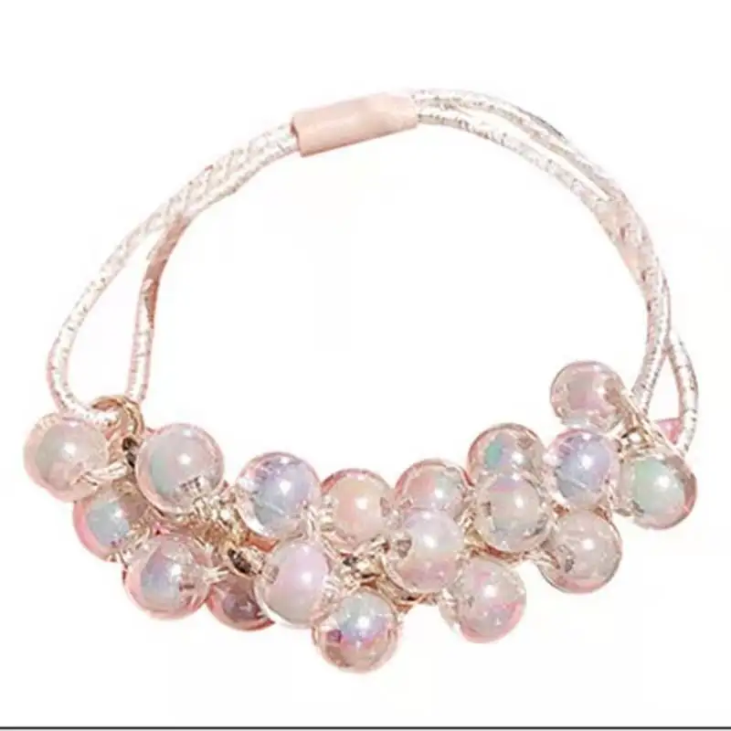 

Women's Korean-Style Cute Hair Rope Bracelet Dual-Use Headwear Korean Girls Pearl Hair Accessories Hair Band Hair Ring